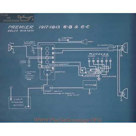 Premier 6b 6c Schema Electrique 1917 1918 1919