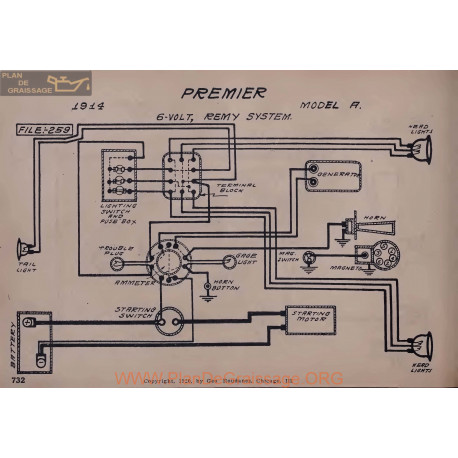 Premier A 6volt Schema Electrique 1914 Remy V2