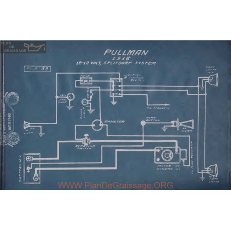 Pullman 12 Volt Schema Electrique 1915 Splitdorf