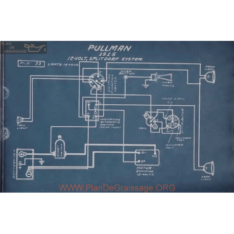 Pullman 12volt Schema Electrique 1915 Splitdorf