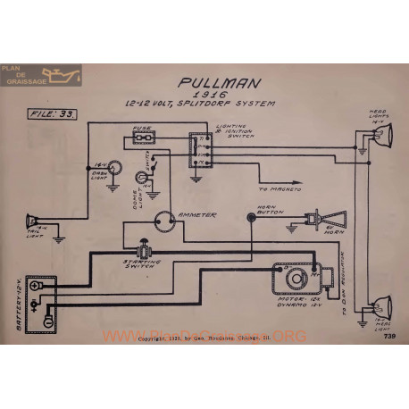 Pullman 12volt Schema Electrique 1916 Splitdorf