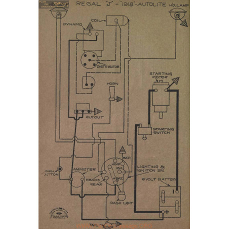 Regal J Schema Electrique 1918 Autolite