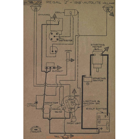 Regal J Schema Electrique 1918 Autolite