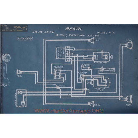 Regal N T 6volt Schema Electrique 1913 1914 Rushmore