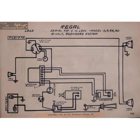 Regal Rr Rd 6volt Schema Electrique 1915 Rushmore