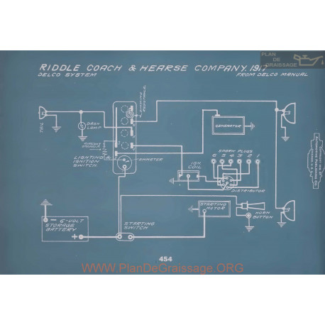 Riddle Coach Hearse Company Schema Electrique 1917