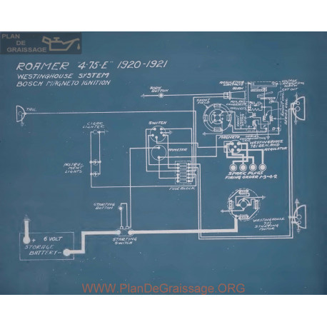 Roamer 4 75 E Schema Electrique 1920 1921