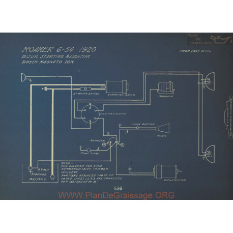 Roamer 6 54 Schema Electrique 1920 Bijur Bosch