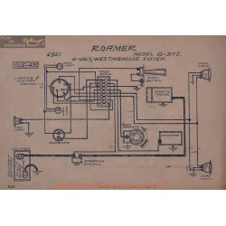 Roamer 6 54e 6volt Schema Electrique 1921 Westinghouse