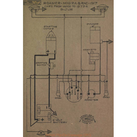 Roamer Mod Ra Rac 14005 15736 Schema Electrique 1917