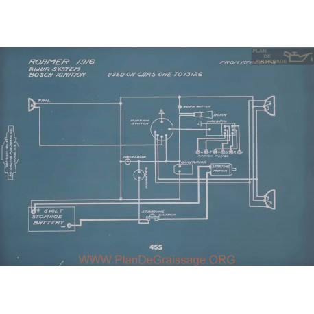 Roamer Schema Electrique 1916