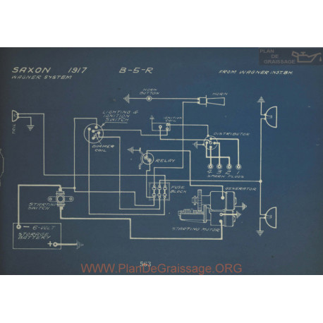 Saxon B 5 R Schema Electrique 1917 Wagner