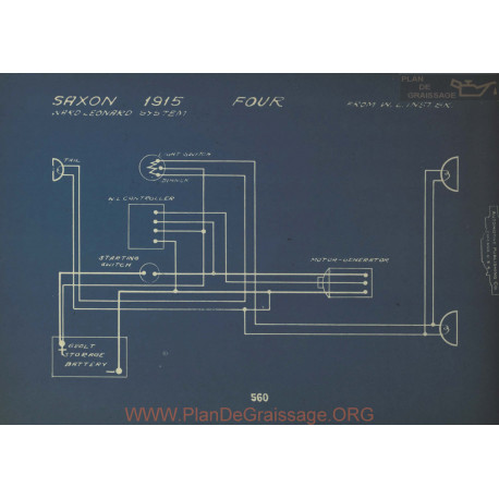 Saxon Four Schema Electrique 1915 Nard Leonard