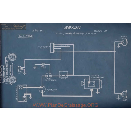 Saxon S 6volt Schema Electrique 1915 Gray & Davis