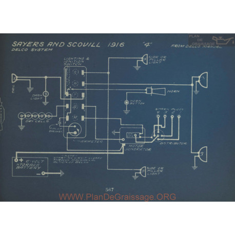 Sayers And Scovill 4 Schema Electrique 1916 Delco