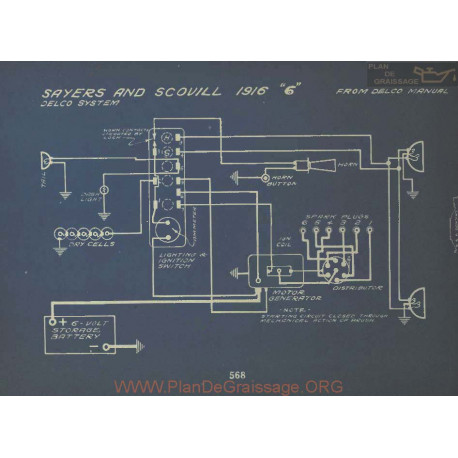 Sayers And Scovill 6 Schema Electrique 1916 Delco