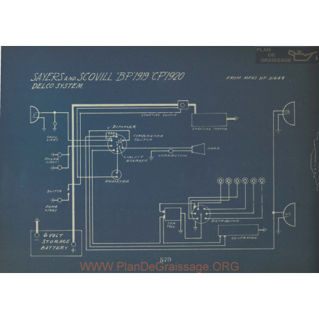 Sayers And Scovill Bp Cp Schema Electrique 1919 1920 Delco