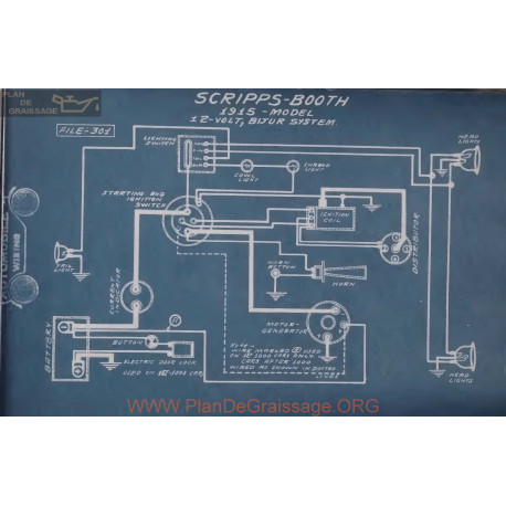 Scripps Booth 12volt Schema Electrique 1915 Bijur