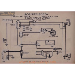 Scripps Booth 8 C D H 6volt Schema Electrique 1916 1917 1918 Wagner V2