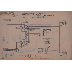 Scripps Booth B 6volt Schema Electrique 1921 Remy