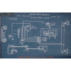 Scripps Booth G 6volt Schema Electrique 1917 1918 1919 Remy