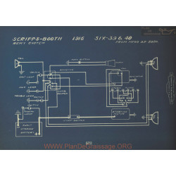 Scripps Booth Six 39 40 Schema Electrique 1916 Remy