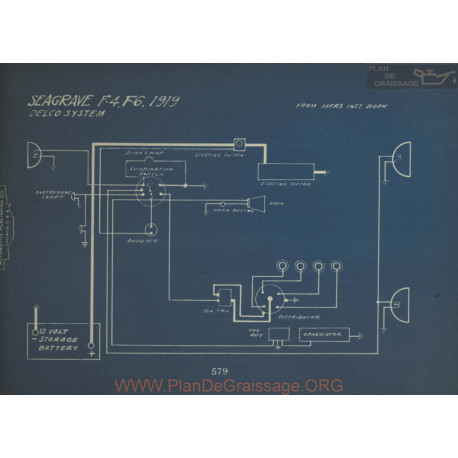 Seagrave F4 F6 Schema Electrique 1919 Delco