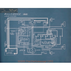 Rolls Royce Lucas Schema Electrique 1921