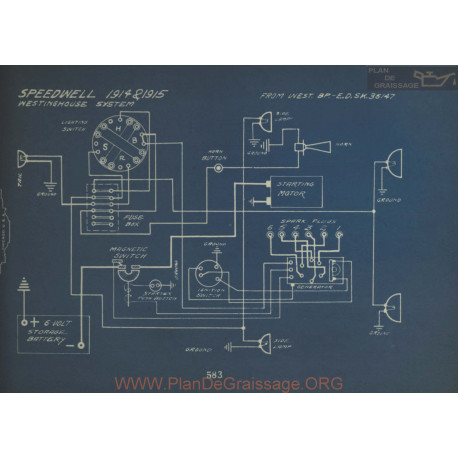 Speedwell Schema Electrique 1914 1915 Westinghouse