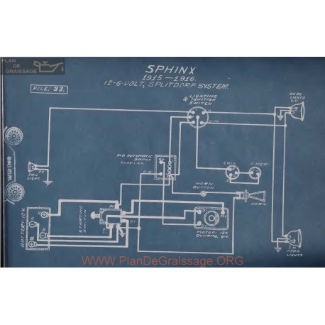 Sphinx 6volt 12volt Schema Electrique 1915 1916 Splitdorf