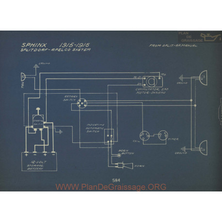 Sphinx Schema Electrique 1915 1916 Splitdorf Apelco