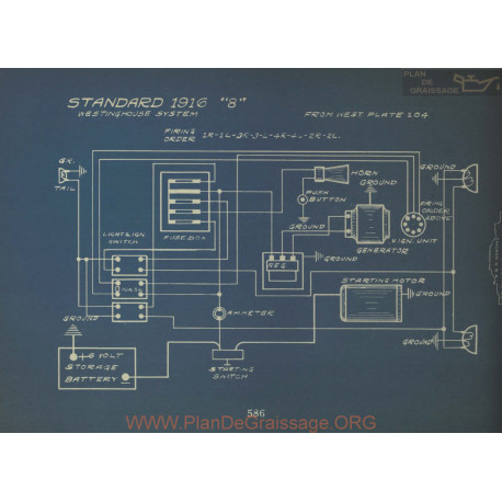 Standard 8 Schema Electrique 1916 Westinghouse