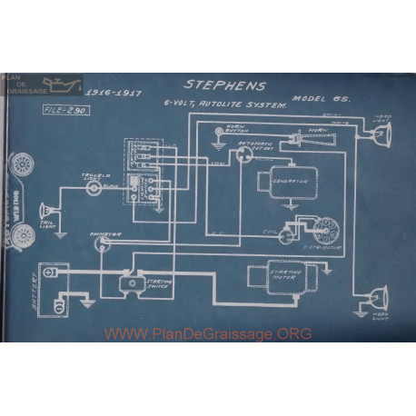 Stephens 65 6volt Schema Electrique 1916 1917 Autolite