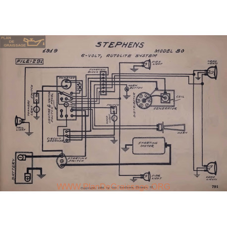 Stephens 80 6volt Schema Electrique 1919 Autolite V2