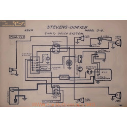 Stevens Duryea D6 6volt Schema Electrique 1915 Delco V2