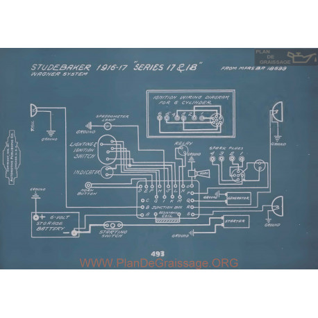 Studebaker 17 18 Schema Electrique 1916 1917