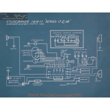 Studebaker 17 18v Schema Electrique1916 1917