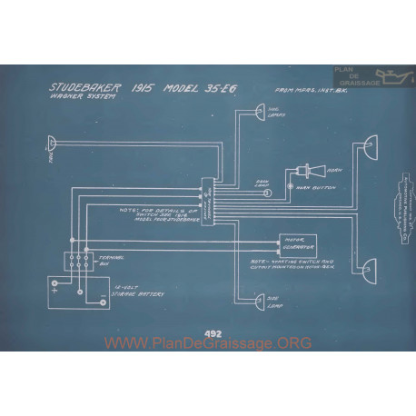 Studebaker 35 Eg Schema Electrique 1915 V2