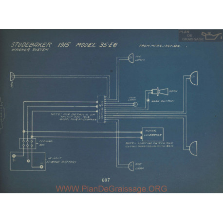 Studebaker 35 Eg Schema Electrique 1915 Wagner