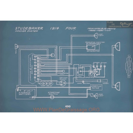 Studebaker Four Schema Electrique 1914 V2