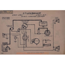 Studebaker Light Six 6volt Schema Electrique 1920 1921 Wagner