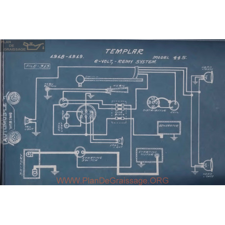 Templar 445 6volt Schema Electrique 1918 1919 Remy