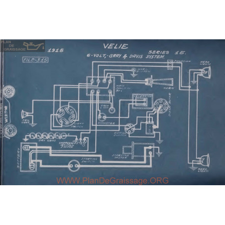 Velie 15 6volt Schema Electrique 1915 Gray & Davis