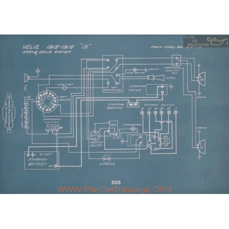 Velie 15 Schema Electrique 1915 1916 V2