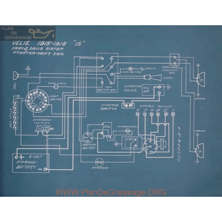 Velie 15 Schema Electrique 1915 1916