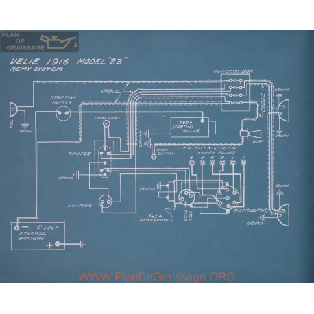 Velie 22 Schema Electrique 1916