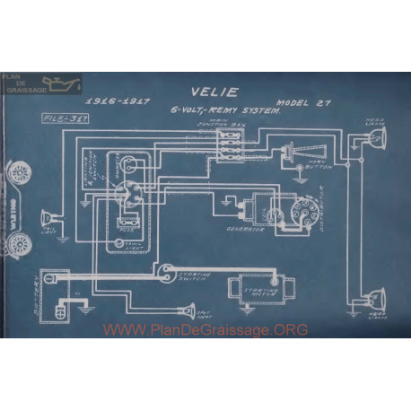 Velie 27 6volt Schema Electrique 1916 1917 Remy