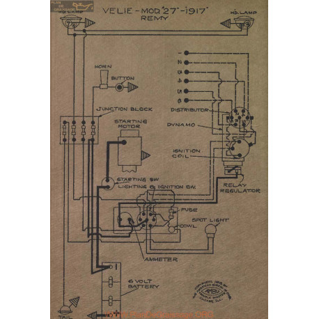 Velie 27 Schema Electrique 1917 Remy V2