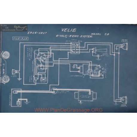 Velie 28 6volt Schema Electrique 1916 1917 Remy