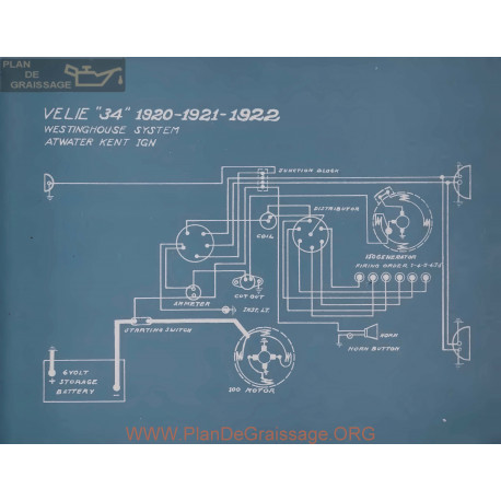 Velie 34 Schema Electrique 1920 1921 1922